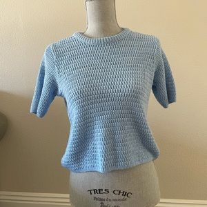 Light Blue Short Sleeve Sweater